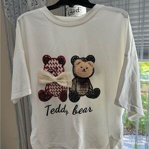Korean Teddy Bear White Tee